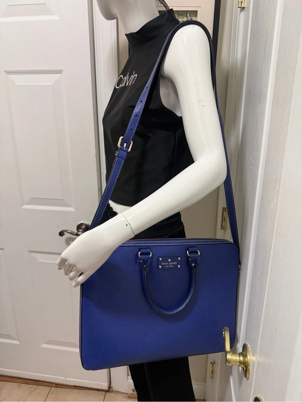 Kate Spade New York Blue Leather Satchel Crossbody